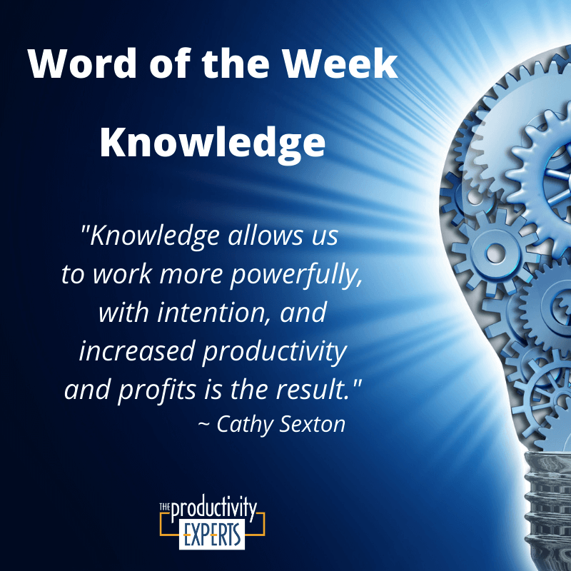 The Productivity Experts Word of the Week - Knowledge 