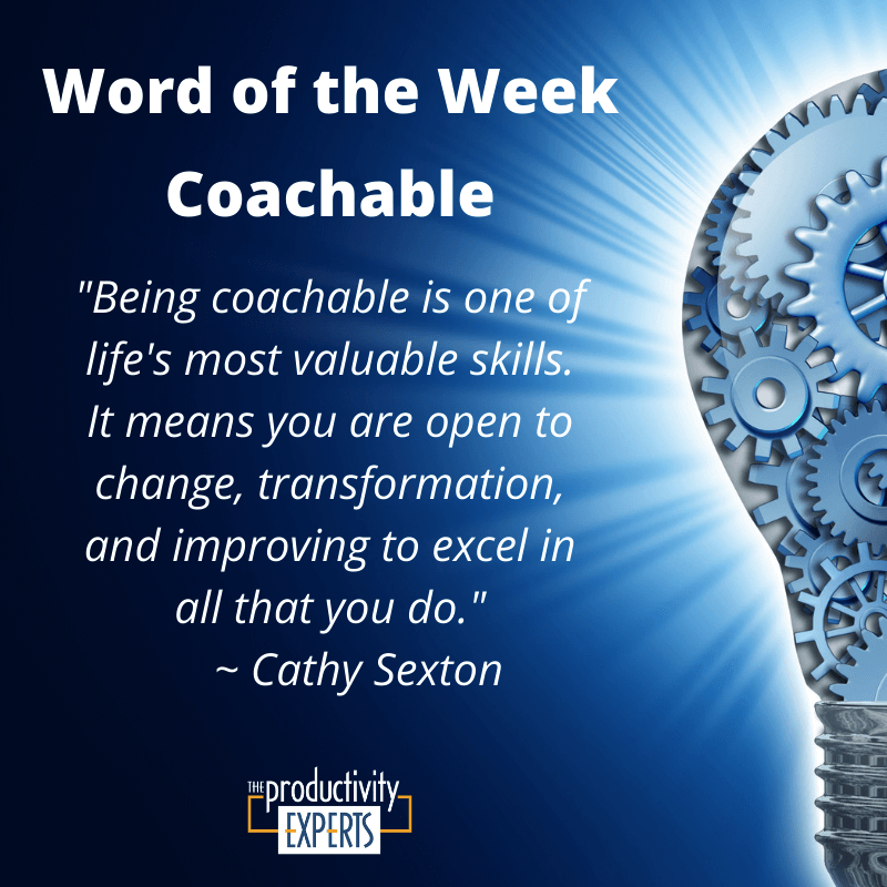 The Productivity Experts Word of the Week - Coachable